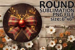 Cheerful Round Design Sublimation PNG, Holiday Bow Product Image 1