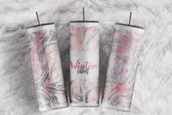 Winter Vibes Pink Cozy Snowflakes Glitter 20 oz tumbler wrap Product Image 1