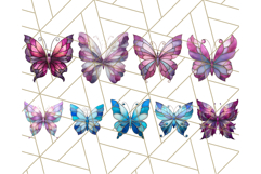 Stained Glass Butterfly PNG Colorful Clipart for Sublimation Product Image 4