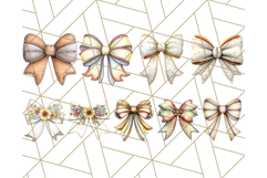 Fall Bow Clipart, Autumn Hair Bows PNG, Fall Ribbon Png Product Image 4