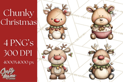 Chunky Watercolor Christmas Characters PNG Product Image 1