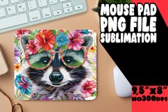 FlowerEmbellished Raccoon Mouse Pad for PNG Product Image 1