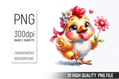 Cute Chicken, Animal Sublimation Clipart PNG Product Image 1