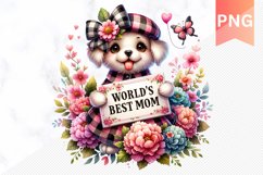 World&#039;s best mom Sublimation - Mother&#039;s Day Clipart PNG Desi Product Image 1