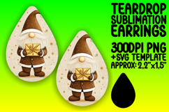 Dynamic Teardrop Earrings Design PNG , Gnome Product Image 1