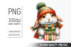 Watercolor Christmas Animals Clipart PNG Bundle, 37Designs Product Image 16
