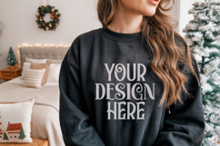 Forest Green Gildan 18500 Sweatshirt Mockup, Unisex mockups Product Image 1