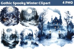 Gothic Spooky Winter Clipart PNG Product Image 1