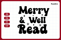 Christmas Bookish Quote SVG | Merry &amp; Well Read Product Image 3