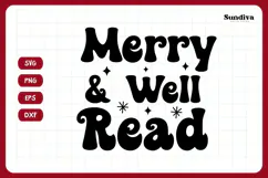 Christmas Bookish Quote SVG | Merry & Well Read Product Image 3