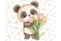 Cute Animals with Tulips PNG, Spring Flower Clipart Download Product Image 4