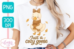 Just a cozy goose sublimation PNG | Fall shirt png design Product Image 1