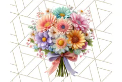 Pastel Flower Bouquet PNG Clipart, Elegant Floral Art Product Image 4