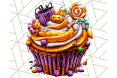 Halloween Cupcake PNG Clipart with Witch Hats and Ghosts Product Image 4