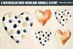 Watercolor Boho Woodland Animals Clipart PNG Product Image 1