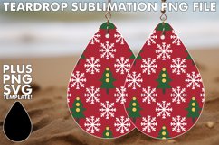 Fun Teardrop Earrings Gift PNG, Christmas Product Image 1