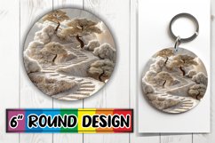 Spring View Embroidered Circle Kaychain Sublimation Beauty Product Image 1