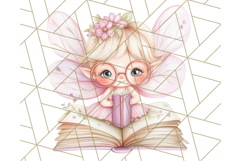 Bookish Fairy PNG Clipart, Whimsical Reading Elements Png Product Image 4