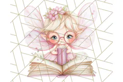 Bookish Fairy PNG Clipart, Whimsical Reading Elements Png Product Image 4