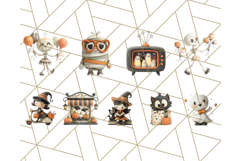 Retro Halloween Clipart Vintage PNG Graphics, 50s Holiday Product Image 4