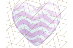Pastel Puffy Patterned Hearts Clipart PNG, 3D Look Heart Png Product Image 4