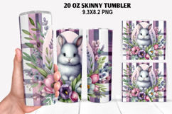 Bunny Skinny Tumbler 20oz Wrap Design, Animal Tumbler Wrap Product Image 1