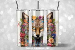 Fox &amp; Flower Tumbler Wrap Sublimation Designs Product Image 4