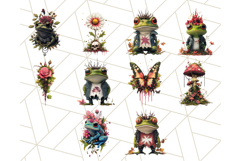 Floral Punk Frogs PNG - Neon Grunge Amphibians Clipart Product Image 2