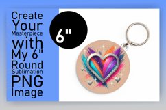 Vibrant Round Design Keychain PNG , Heart Product Image 1
