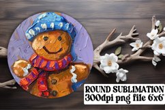 Blissful Car Coaster Round PNG, Gingerbread Product Image 1