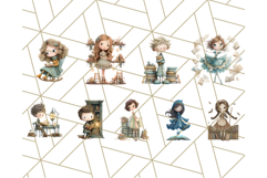 Whimsical Library Clipart with Cozy Readers and Books Product Image 4