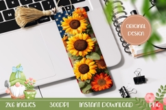 Sunflowers Bookmark PNG, Cartoon Flowers Bookmark Printable Product Image 1