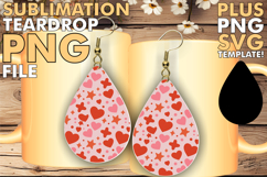 Sweet teardrop EARRINGS Gift PNG, Valentine's Pattern Product Image 1