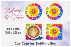 Sunflower TIE DYE Mini Bundle - Tumbler, Mug, Coaster. Product Image 4