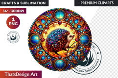 Autumn Stained Glass PNG, Fall Thanksgiving Pumpkin clipart Product Image 1