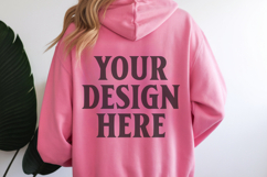Pink Gildan 18500 Hoodie Sweatshirt Mockup, Unisex Hoodie Product Image 1