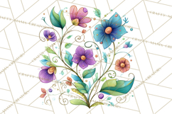 Whimsical Flower Doodle Clipart Cute Sketchy PNG Product Image 2