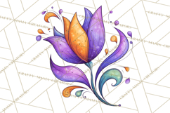 Whimsical Flower Doodle Clipart Cute Sketchy PNG Product Image 2