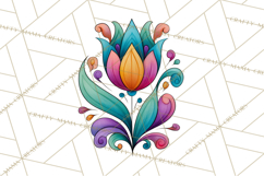 Whimsical Flower Doodle Clipart Cute Sketchy PNG Product Image 3