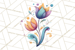 Whimsical Flower Doodle Clipart Cute Sketchy PNG Product Image 4