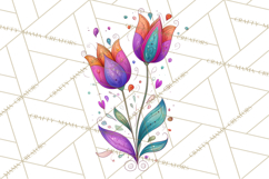 Whimsical Flower Doodle Clipart Cute Sketchy PNG Product Image 2
