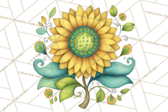 Whimsical Flower Doodle Clipart Cute Sketchy PNG Product Image 5