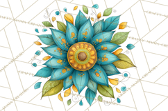 Whimsical Flower Doodle Clipart Cute Sketchy PNG Product Image 2