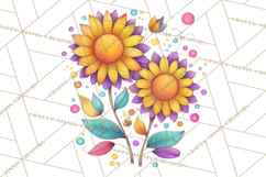 Whimsical Flower Doodle Clipart Cute Sketchy PNG Product Image 3