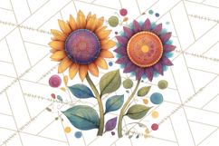 Whimsical Flower Doodle Clipart Cute Sketchy PNG Product Image 4
