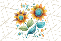 Whimsical Flower Doodle Clipart Cute Sketchy PNG Product Image 5