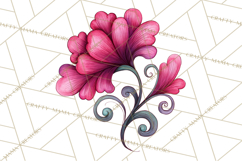 Whimsical Flower Doodle Clipart Cute Sketchy PNG Product Image 3