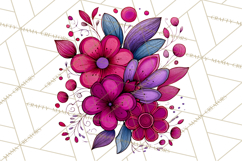Whimsical Flower Doodle Clipart Cute Sketchy PNG Product Image 4