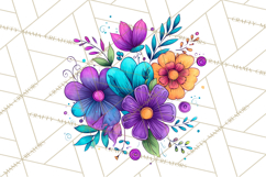 Whimsical Flower Doodle Clipart Cute Sketchy PNG Product Image 5