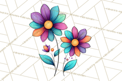 Whimsical Flower Doodle Clipart Cute Sketchy PNG Product Image 2